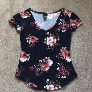 Floral v neck top